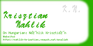 krisztian nahlik business card